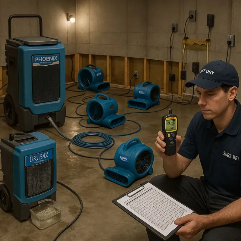 Structural Drying and Dehumidification process in Connerton, FL